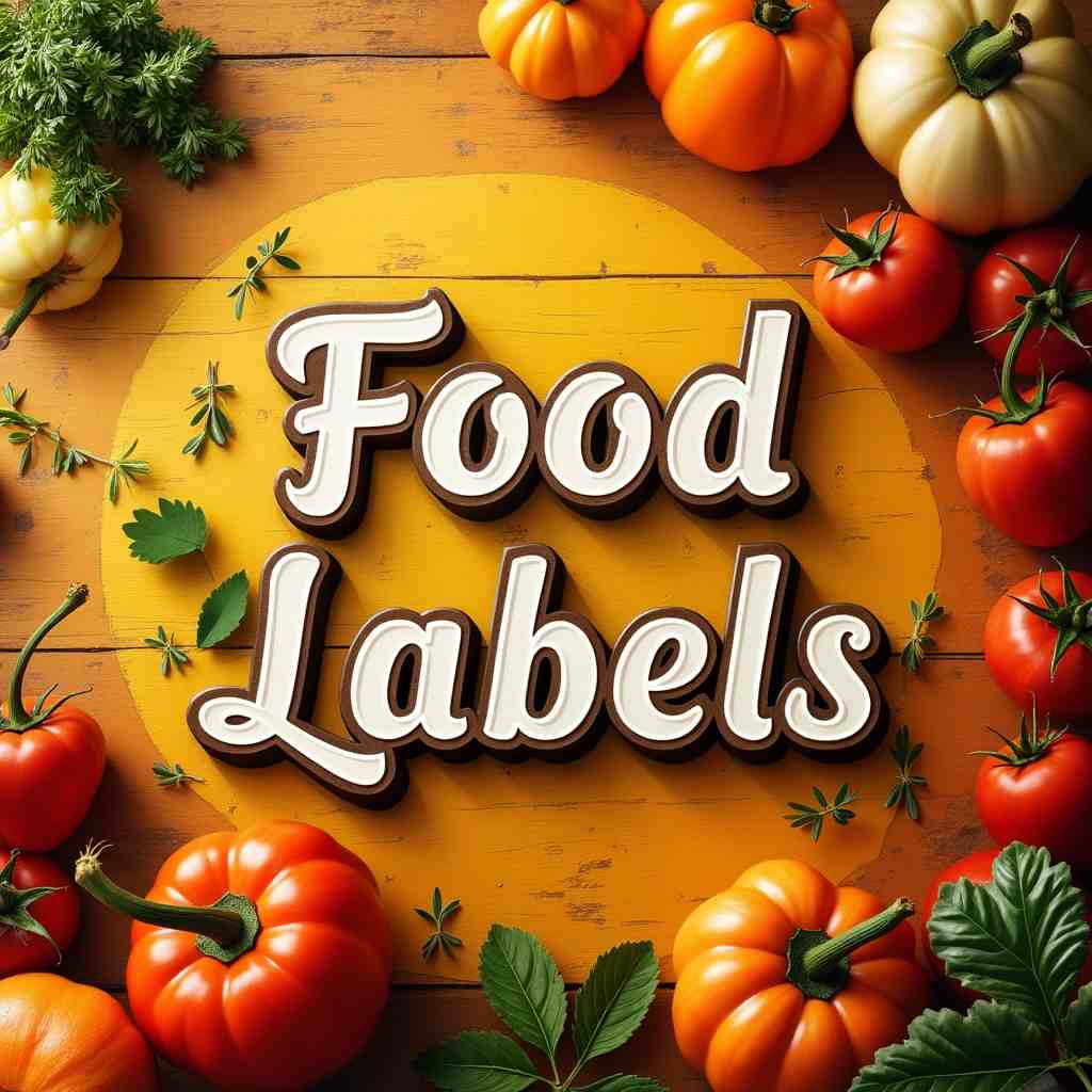 Food labels design vector